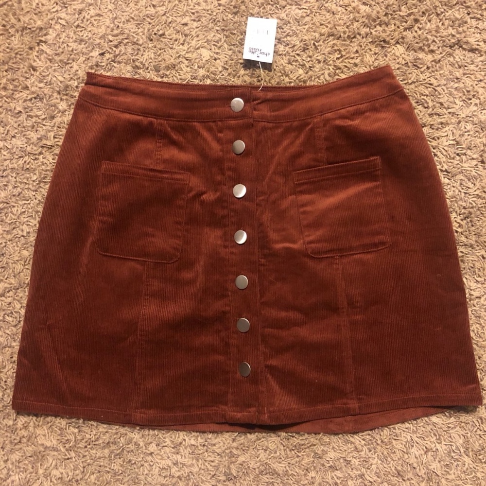 Button Up Corduroy Skirt